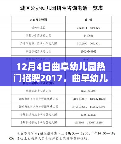 曲阜幼儿园热门招聘2017,教育人才的汇聚圣地