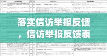 落实信访举报反馈,信访举报反馈表